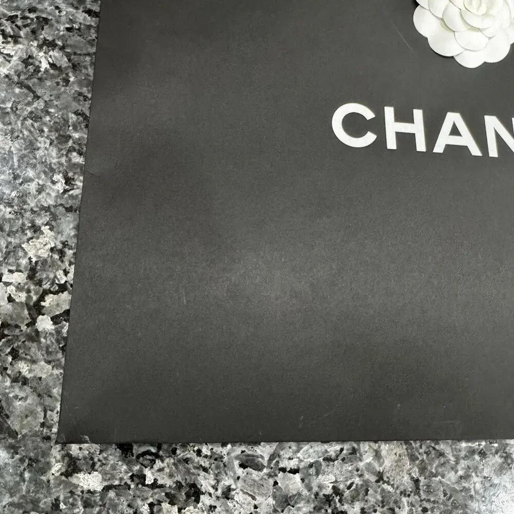 Chanel Gift Bag Classic Flower Black Paper Empty Bag 17” x 13 “